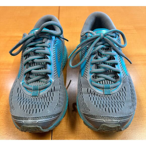 Brooks Ghost 10 Gray Aqua Teal 1202461B038 Athletic Sneakers Sz 8.5 Wide - Picture 2 of 12